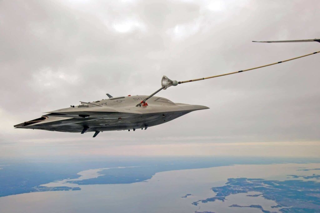 X-47B engages Omega tanker