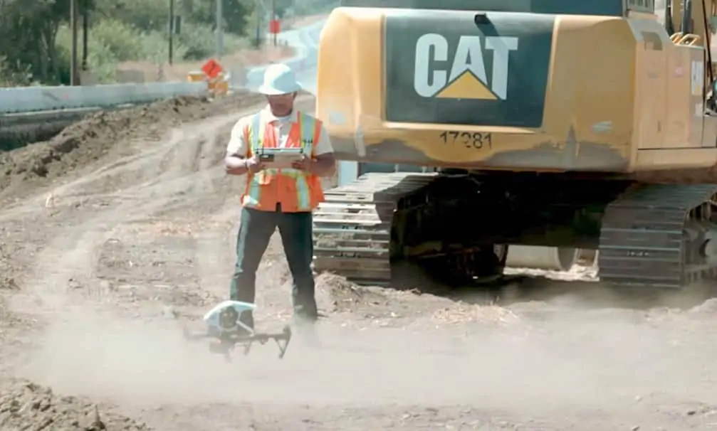 Airware drone with Caterpillar excavator