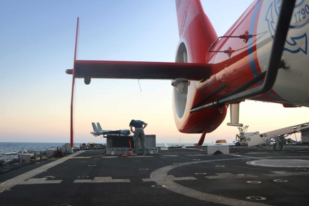 Insitu ScanEagle UAV on Coast Guard ship