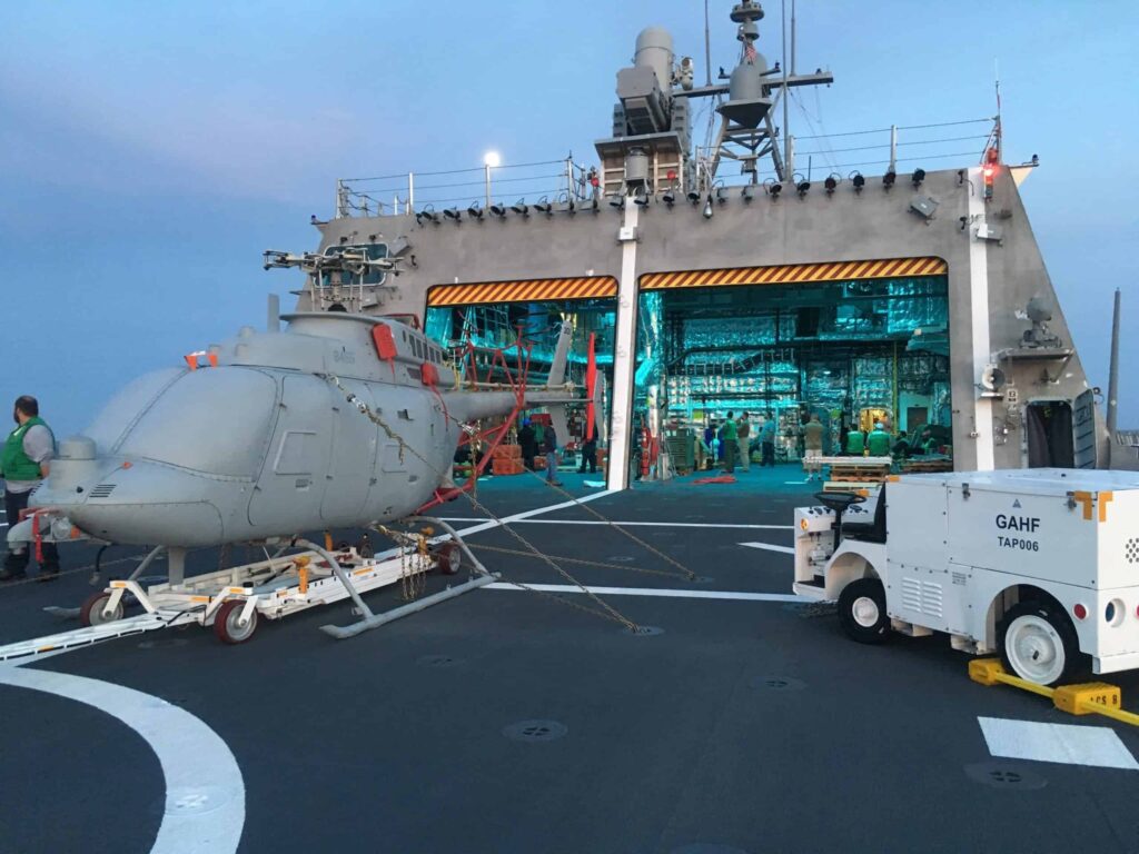 Fire Scout UAS on board US Navy ship