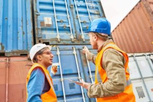 Shipping container unloading