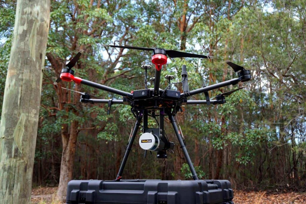 YellowScan Surveyor Ultra LiDAR system and UAV