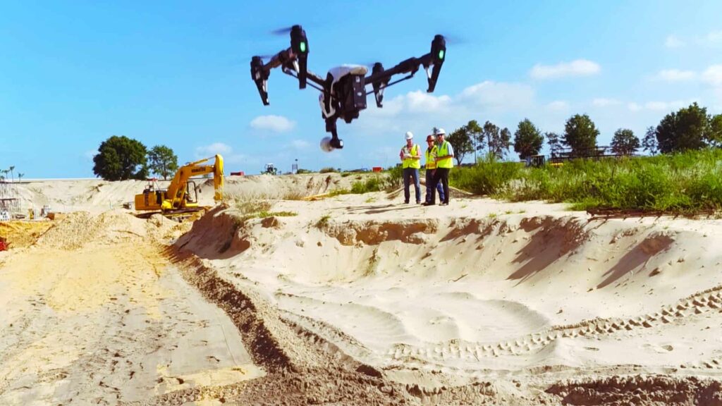 Drone on construction site