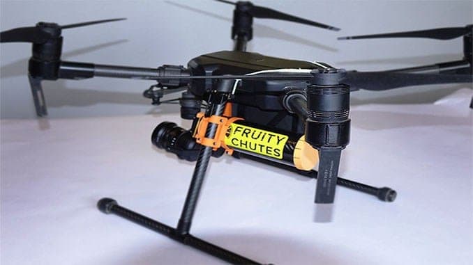 DJI Matrice 200 drone with Fruity Chutes parachute