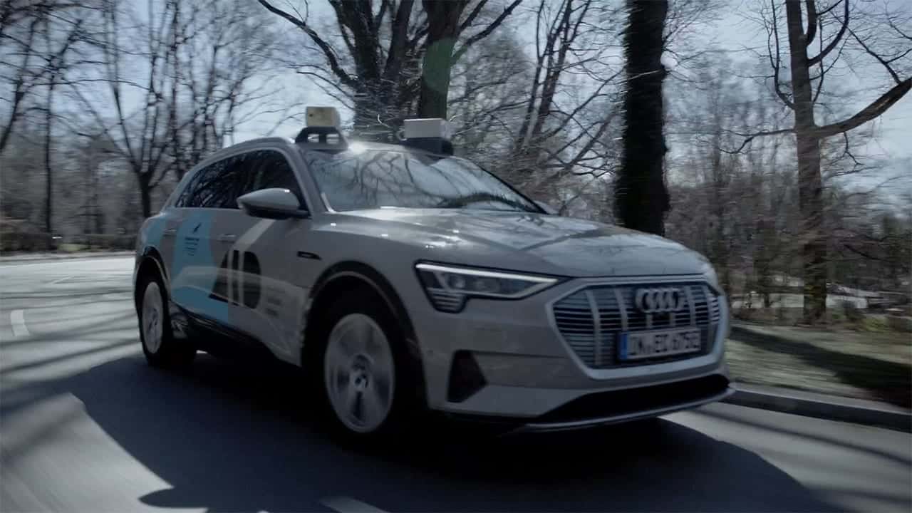 Audi ETron Cars Equipped with Autonomous LiDARs Unmanned Systems