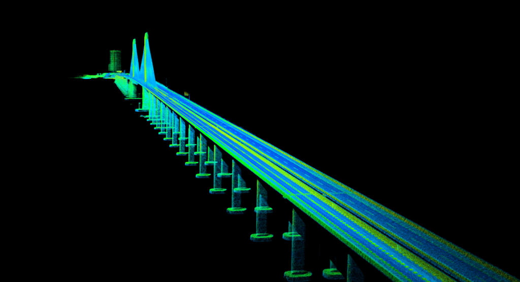 3D Aerial LiDAR image of Huizhou Bay Bridge