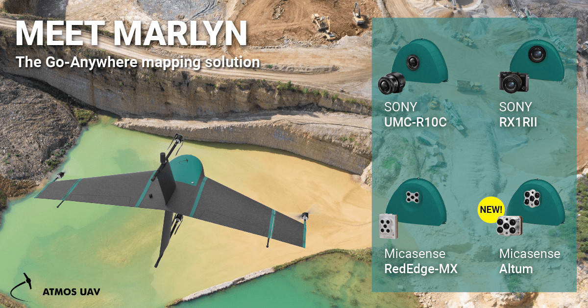 Atmos UAV's Marlyn Atmos UAV's Marlyn with swappable payloads for surveying
