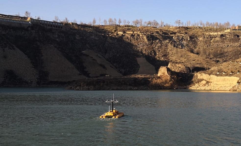 Oceanalpha USV surveying reservoir