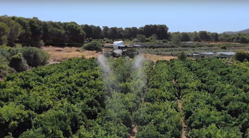 Quaternium HYBRiX drone crop spraying