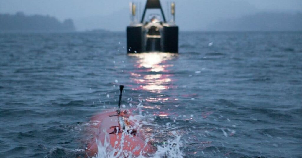 USV launching AUV