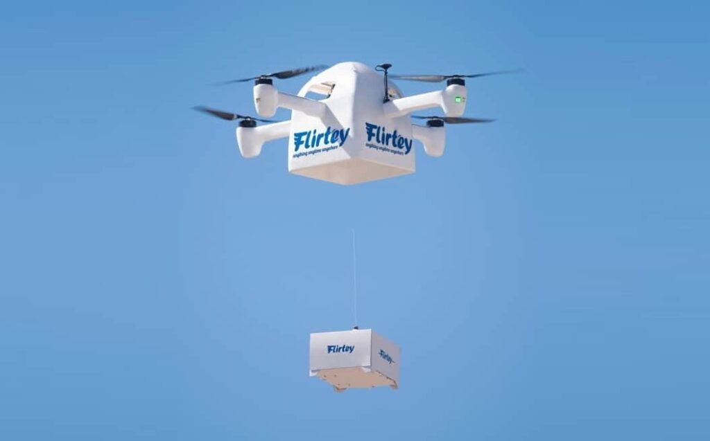 Flirtey drone delivery mechanism