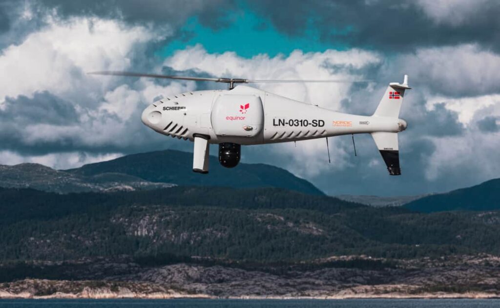 CAMCOPTER S-100 UAV making offshore delivery