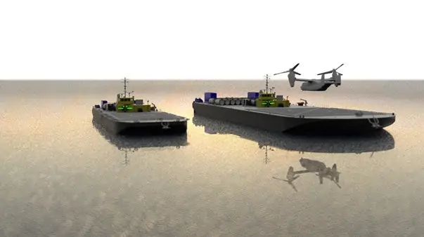 Autonomous barges equipped with Sea Machines technology