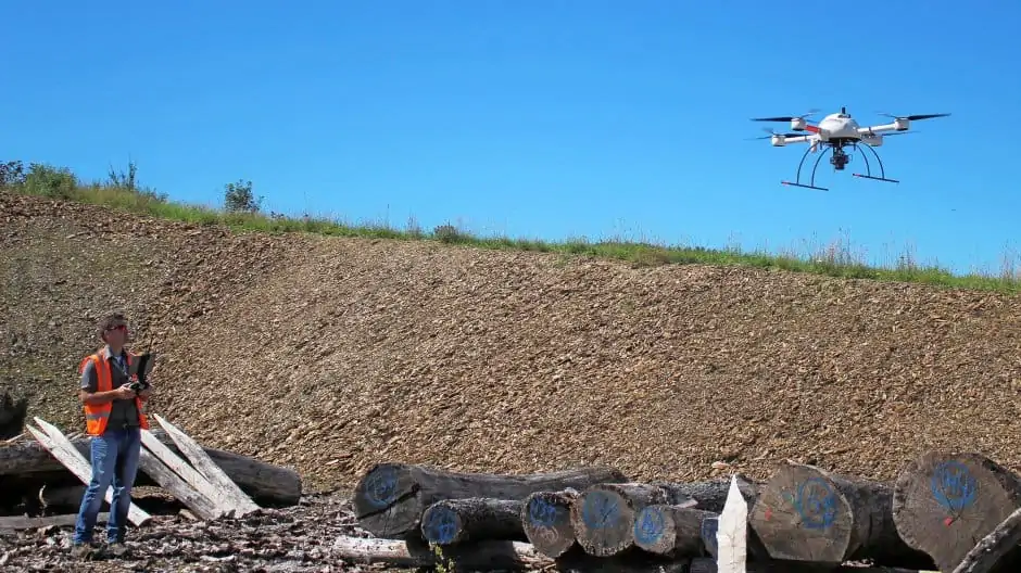 Microdrones UAS used on construction site