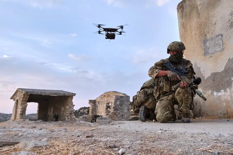 Royal Marines training with drones