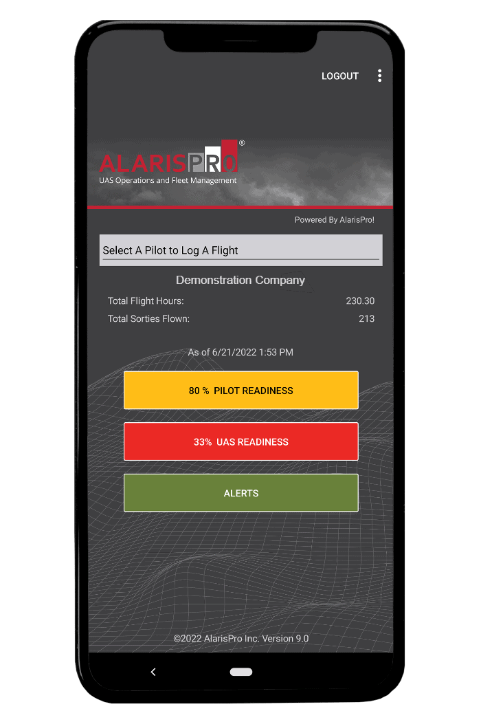 AlarisPro Mobile drone fleet management app