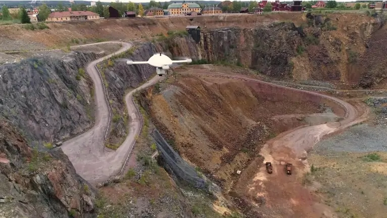 Microdrones mdLiDAR3000DL aaS at Great Pit in Sweden