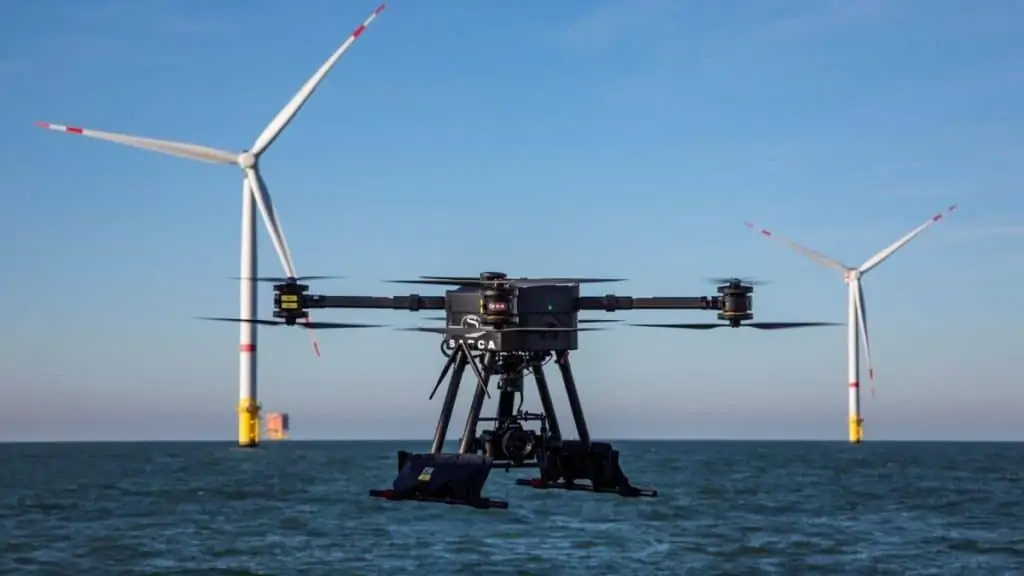 Offshore wind farm inspection drone