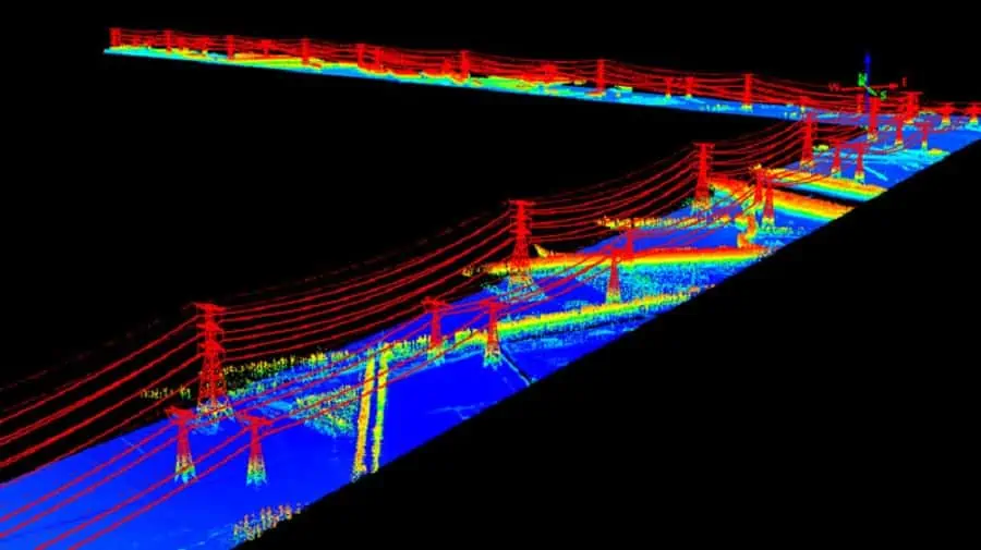 Power line lidar imagery