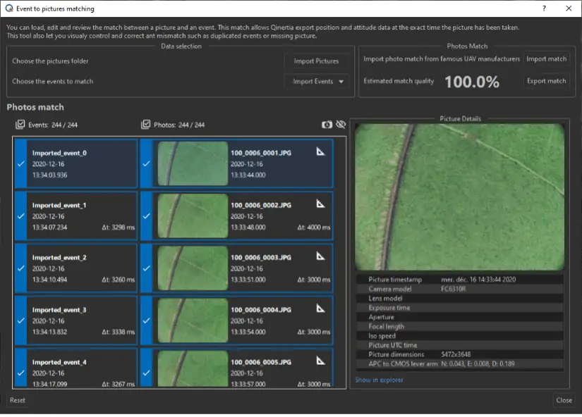 Qinertia Post-processing for UAV Photogrammetry