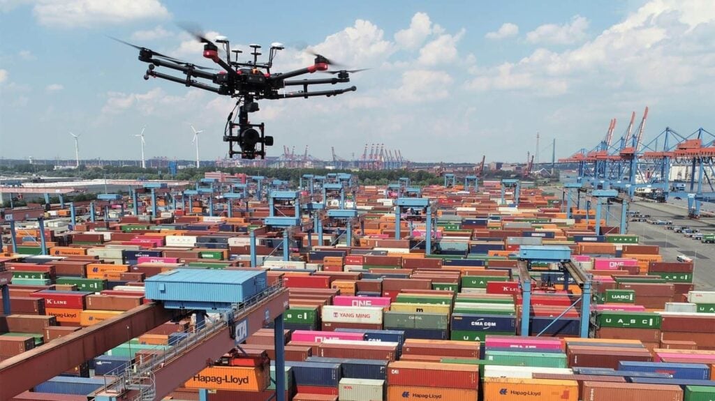 Drone-based aerial inspection of railway yard