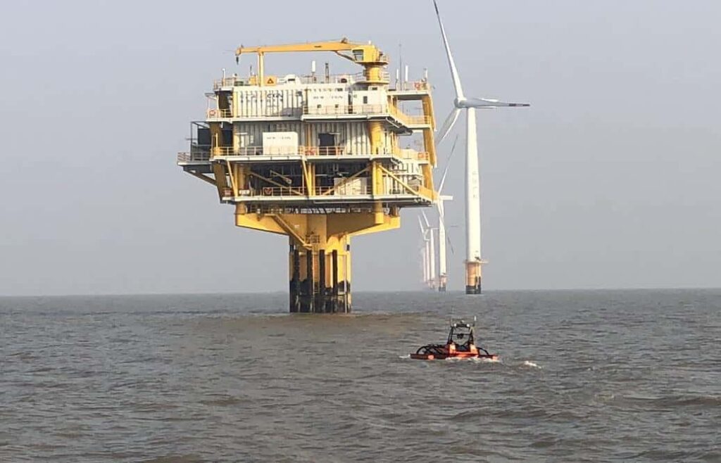 OceanAlpha USV at offshore wind farm