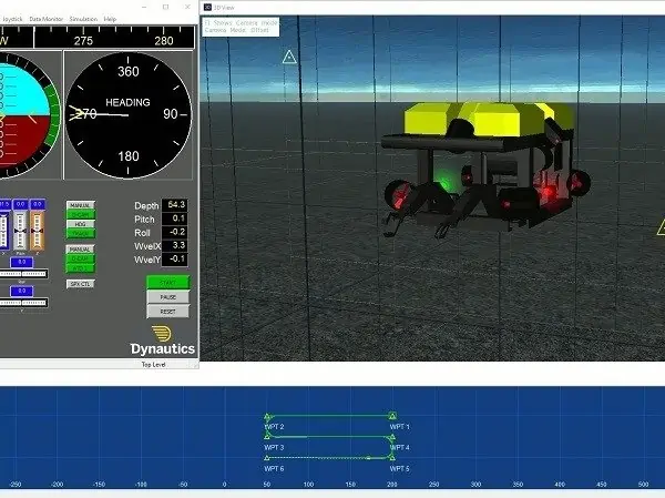 Dynautics AUV Sim software