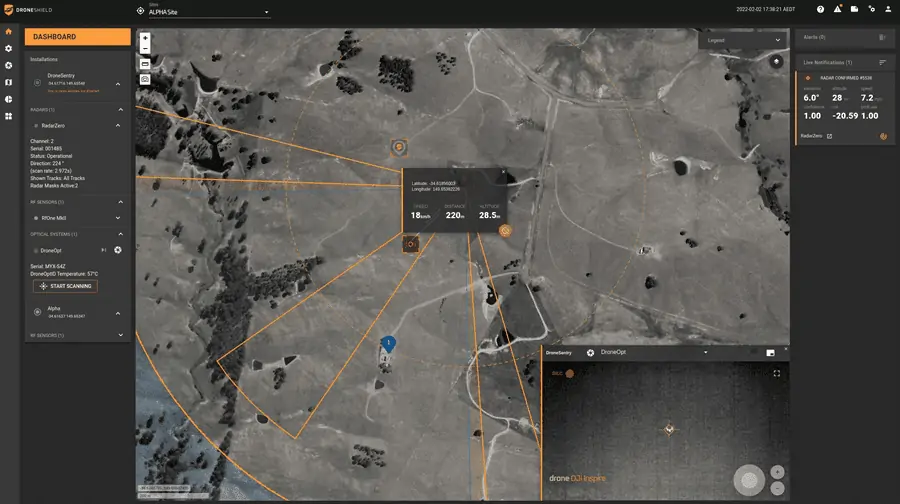 Image: Teledyne FLIR thermal image sensor at a DroneShield facility