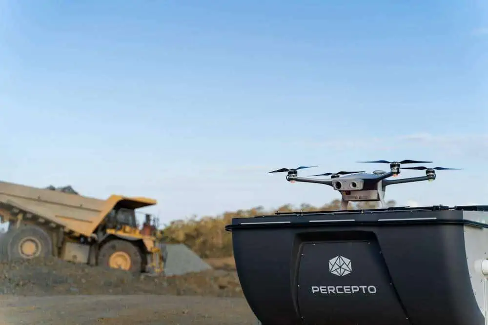 Percepto Drone in A Box in a mining site