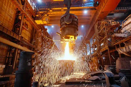 Metallurgy. Casting ingot. Electric arc furnace shop.