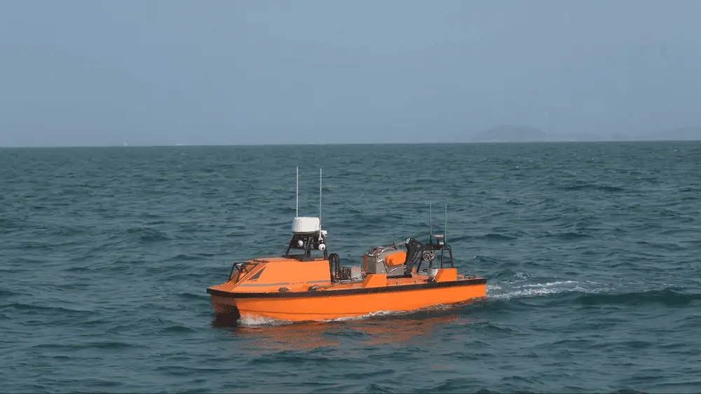 An OceanAlpha M40P Autonomous Survey Vessel is Equipped with Sonar Devices to Study the Chinese White Dolphin Population