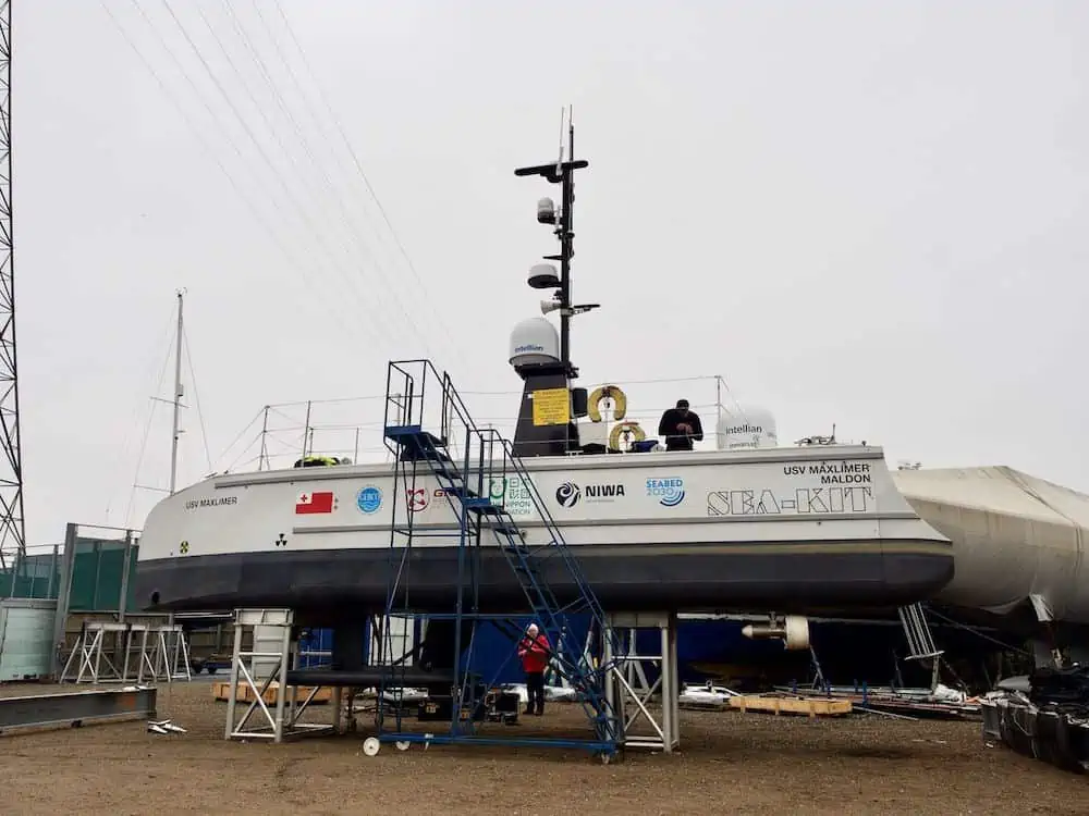 SEA-KIT USV Maxlimer preparing for despatch to Tonga - credit SEA-KIT International