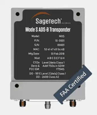 FAA Certifies Sagetech Mode S Micro Transponder with Integrated ADS-B In:Out