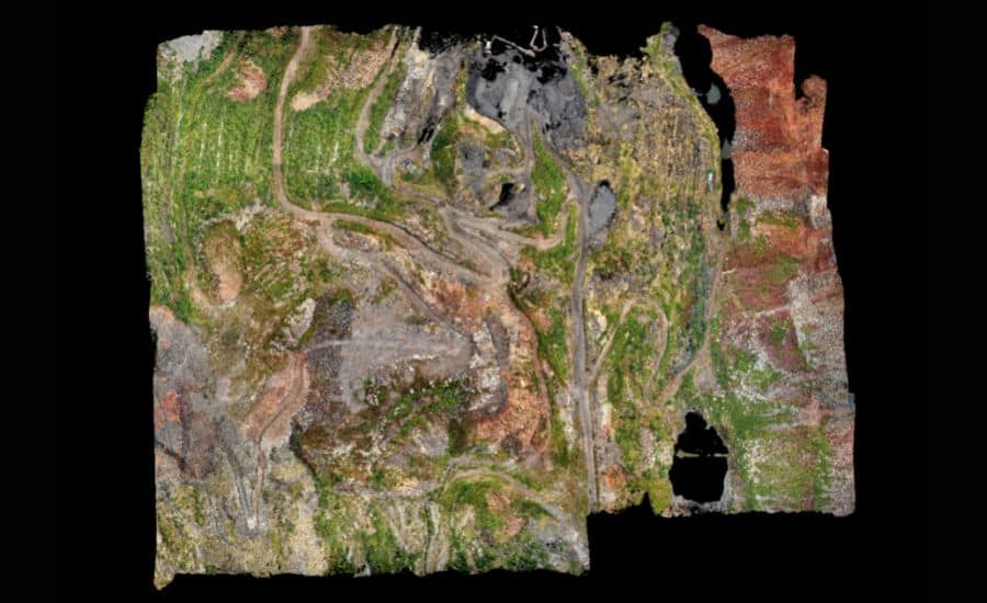 Figure 4. Mining site point cloud with the RGB colorization made in CoPre Software.