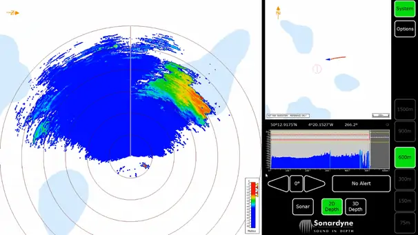 Real-time FLS imagery created on-board MSubs by Vigilant during sea-trial in ‘Hand Deeps’ area, near Plymouth UK. 3D Depth mode