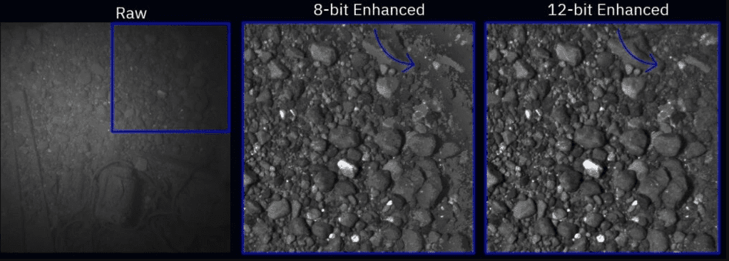 Example of how even illumination is essential for underwater imaging