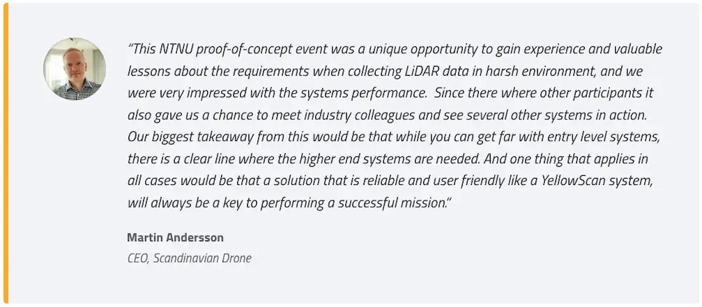 YellowScan LiDAR Martin Andersson quote