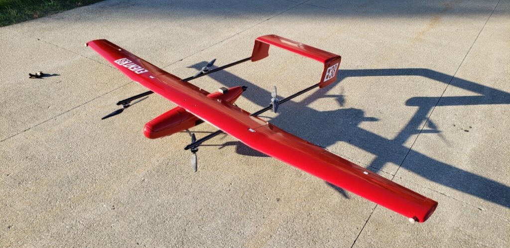 Fixed-wing mapping drone with multispectral sensors