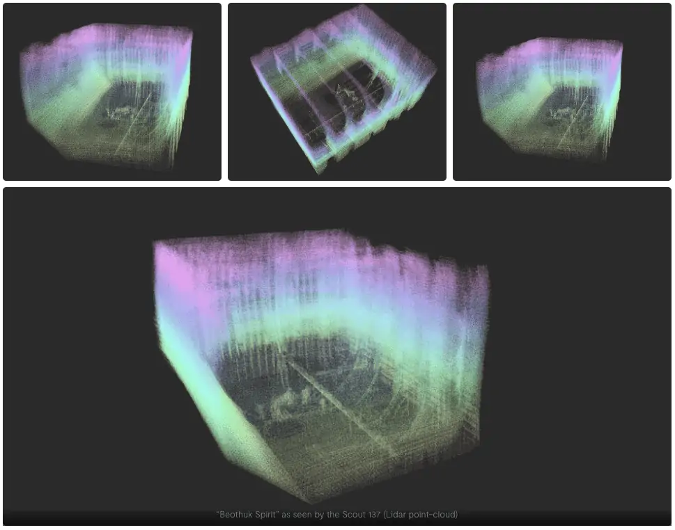 “Beothuk Spirit” as seen by the Scout 137 (Lidar point-cloud)