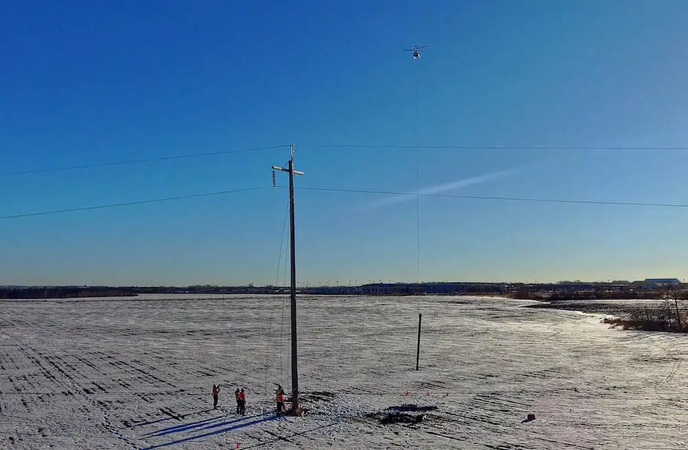 Using Drones for Slinging Operations on a Powerline Construction Site