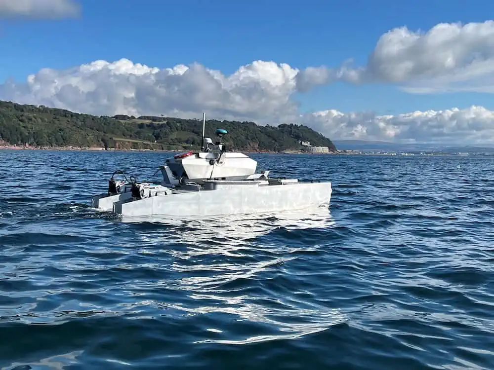 HydroSurv REAV-28 USV at Cawsand Bay, Cornwall, UK - credit HydroSurv