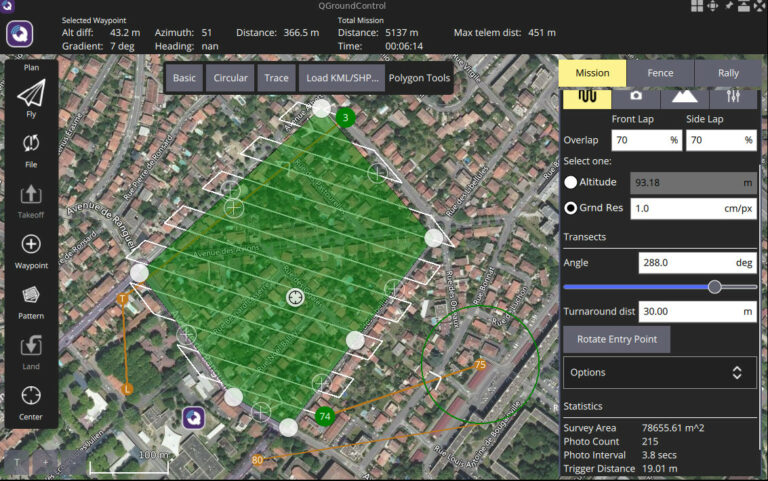 Embedded Drone Software Development - QGroundControl DJI Mapping Software 768x481 