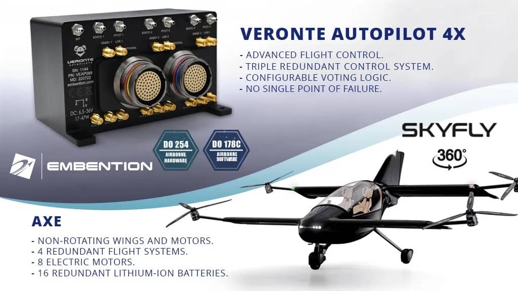 Veronte Autopilot 4x in eVTOL AXE