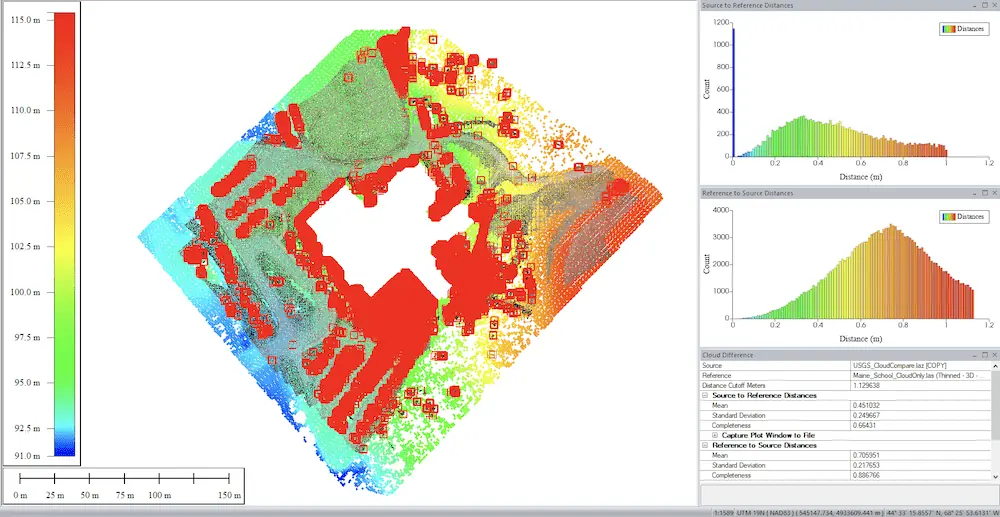 How to evaluate distances between point clouds using Global Mapper Pro 3