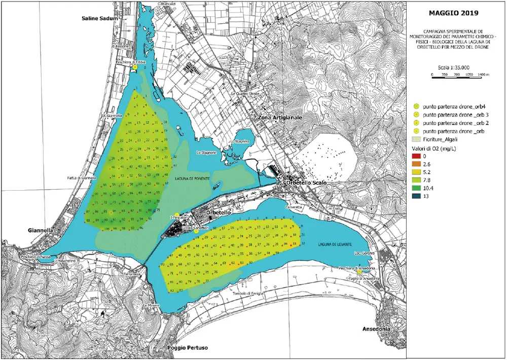 Fig.8 Water quality data processed in QGIS