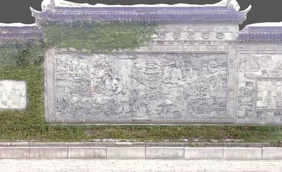 Figure 5. The 3D model of the Chinese cultural heritage (front view), data obtained with the i93.
