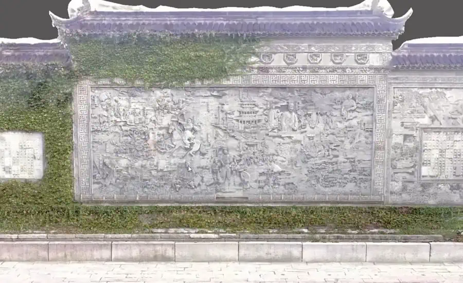 Figure 5. The 3D model of the Chinese cultural heritage (front view), data obtained with the i93.