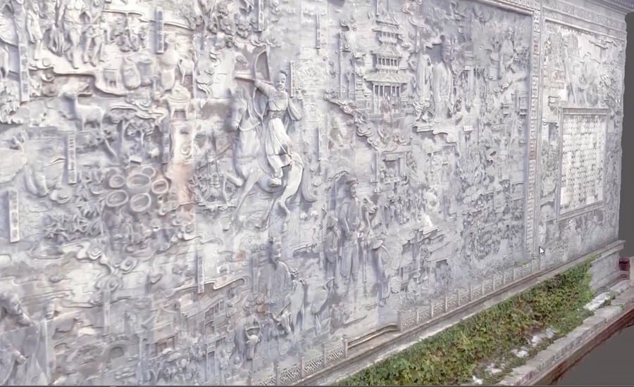 Figure 6. The 3D model of the Chinese cultural heritage (side view), data obtained with the i93.