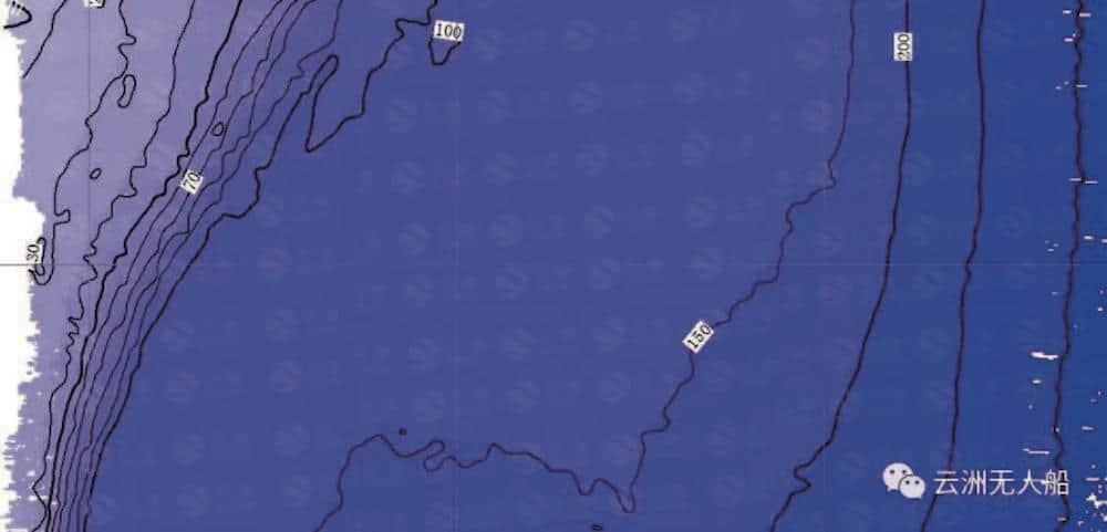 Part of the water depth topographic map