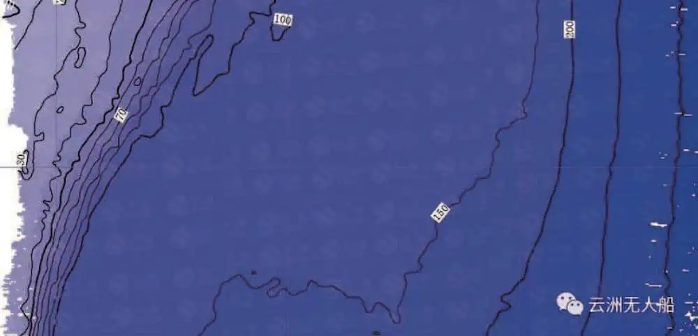 Part of the water depth topographic map